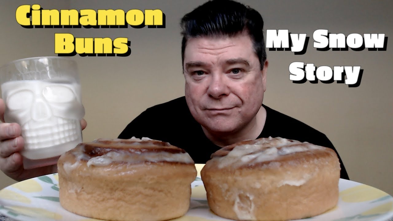 ASMR - Eating Cinnamon Buns With Ice Cold Milk (My Snow Story)