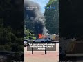 Explosions heard and shops evacuated as van engulfed in flames