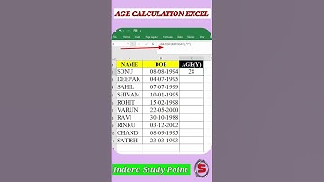 Age Calculate In Ms Excel | Datedif Formula In Excel #excel #shorts #exceltutorial
