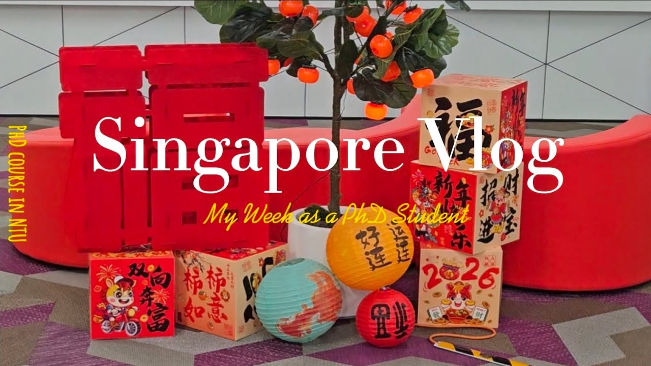 Vlog ep#28 공대 대학원생 브이로그|싱가포르 유학|실험뒷처리로 바쁜 일주일|그 중 밥은 야무지게 챙겨먹죠|춘절을 대비하는 싱가포르의 모습