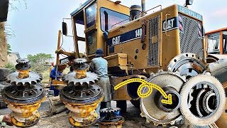 Caterpillar 140H Grader Machine  Drive Chain Repairing processes  || Amazing skills ||