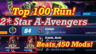 2* STAR Avengers AMAZED ME!!! 450 MODS Scorpion BREAKER! Lvl 100 G19 Top 100! Marvel Strike Force 