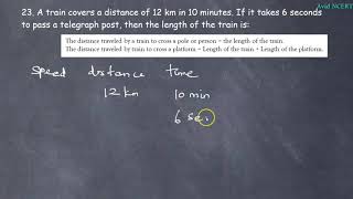 A train covers a distance of 12 km in 10 minutes.