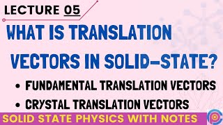 What is translation vector in solid state? | Fundamental translation vectors