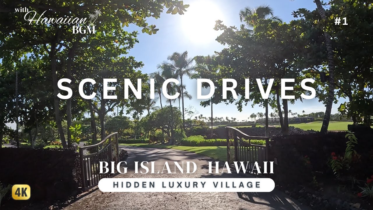 【4K】Scenic Drive in Hawaii’s Hidden Luxury Village | Elegant Hawaiian Guitar BGM