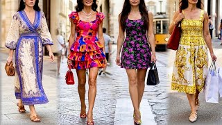 ITALIAN BEST SUMMER DRESSES | FASHIONABLE LOOKS IN HOT WEATHER | Milan Street Style 2026 🇮🇹 
