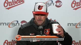 Brandon Hyde after extra-inning loss to Red Sox