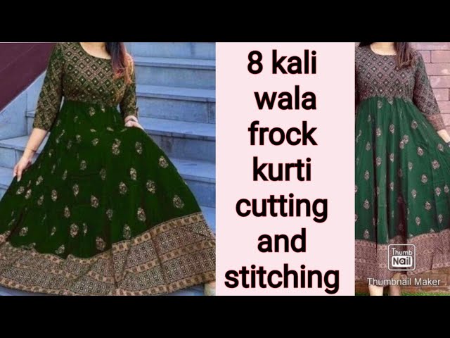 Dark Green Fancy Designer girl crepe dress koti wali kurti rayon soft  Fabric latest design womens