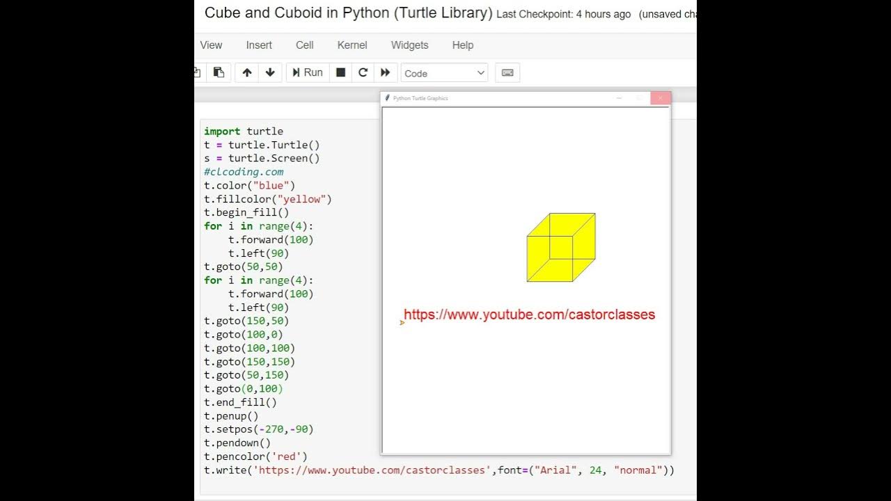 Cube and Cuboid in Python Turtle Library - YouTube