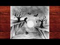 Dark Aesthetic Pencil Art Draw A Scary Landscape Step By Step 