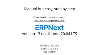 How To || ERPNext 13 production || Ubuntu 20.04 LTS || Free ERP