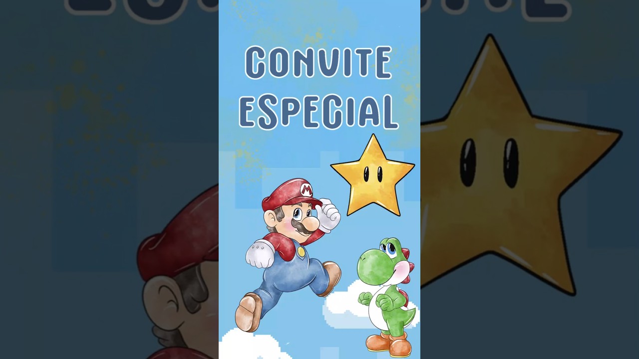 Convite Animado Super Mario