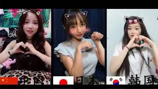 Video thumbnail of "《学猫叫》，中日韩三国语言TikTok 抖音大比拼"