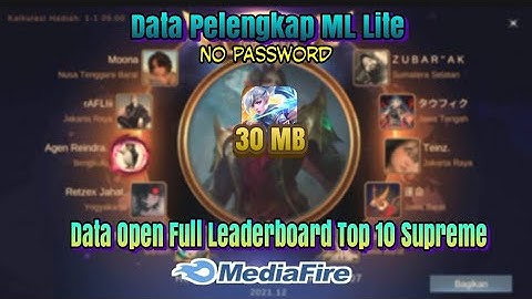 File Data Open Full Leaderboard Top 10 Supreme MMR MLBB - 100%Work No Clickbait || No Password 😘