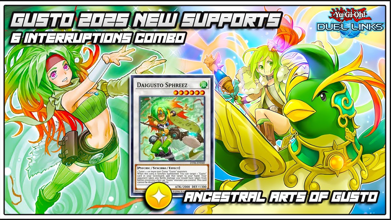 6 INTERRUPTIONS!! New Gusto Supports 2025 , Searchable Handtrap With New Skill [Yu-Gi-Oh Duel Links]