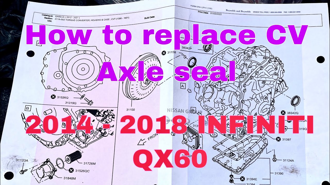 HOW TO REPLACE AXLE SEALS 2014 2018 INFINITI QX60. NISSAN PATHFINDER