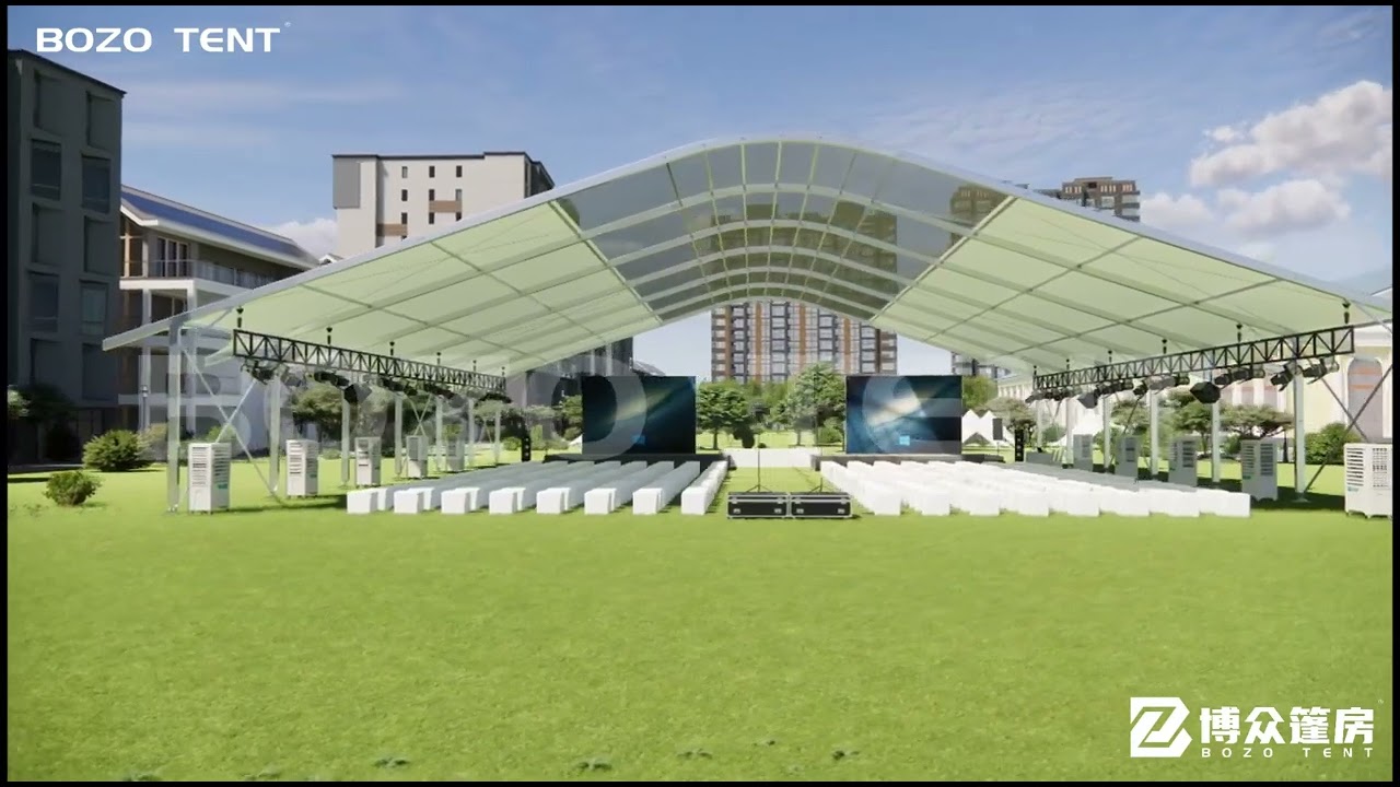 🏙️ Urban oasis arcum tent! The 20x30m transparent starry sky roof is stunning.