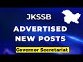 JKSSB Advertised New Posts || Good News for JKSSB Aspirants