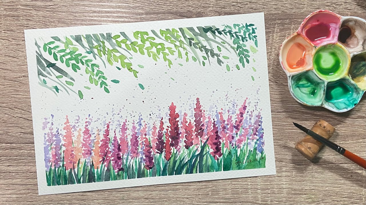 [朵麗手繪]Doris Drawing【療癒水彩花草】畫法示範 watercolor drawing - YouTube