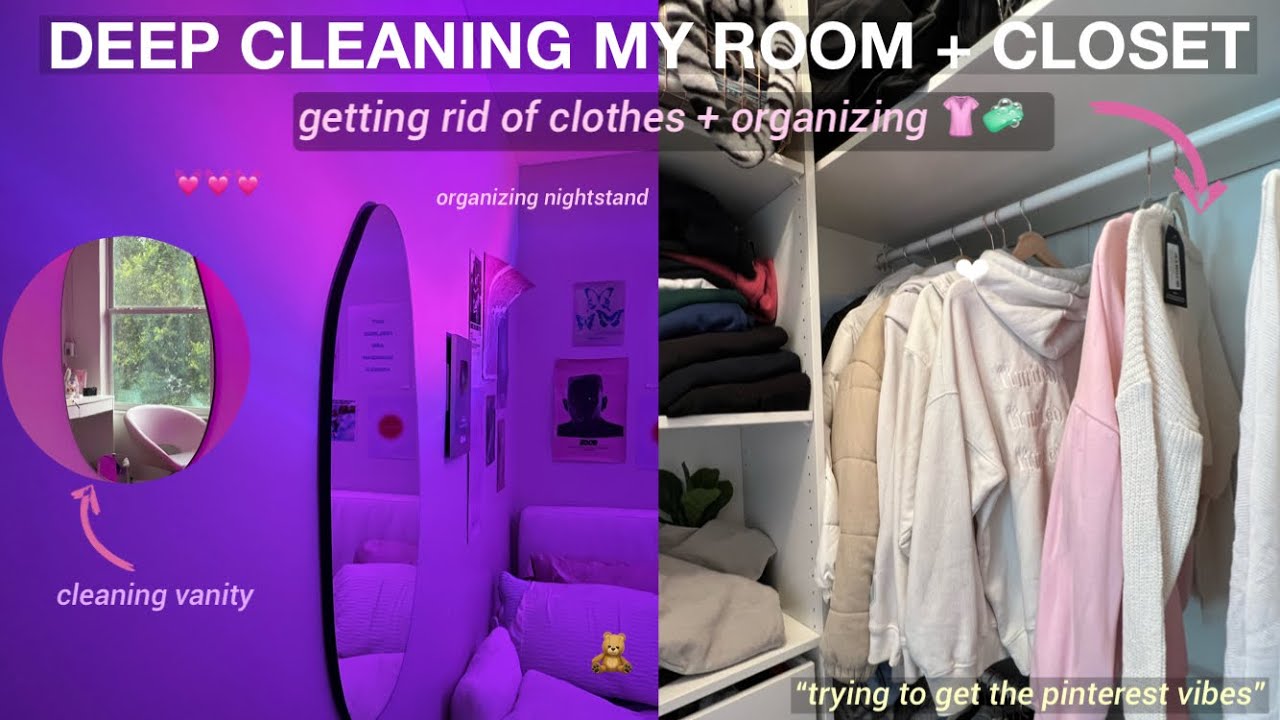 deep cleaning my MESSY room + closet for summer - YouTube