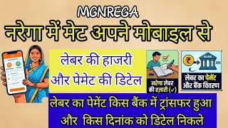 MGNREGA MET Worker ka Attendance/Payments / payment bank account transfer details kaese dekhe
