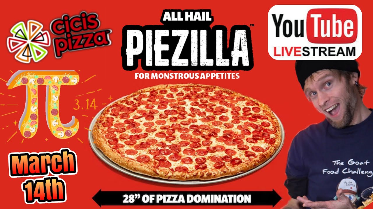 Episode L16 Cici's 28" Piezilla Challenge π Day Live YouTube