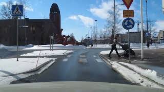 Driving in Finland. Joensuu  Kuurna. 4K