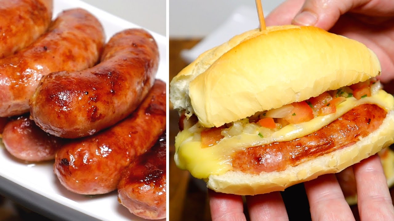 COMO FAZER LINGUIÇAS DE FORMA PRÁTICA E PERFEITA | PÃO COM LINGUIÇA