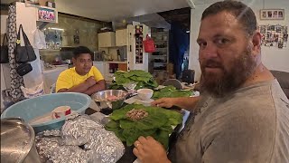 Traditional Tonga Umu: Slow-Cooked Lamb in Taro Leaves"
