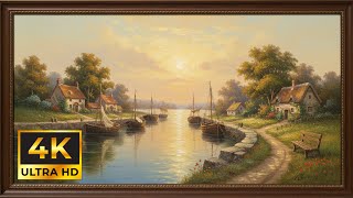 4K Vintage Oil Painting - Peaceful Village Ambience | Frame TV Art Wallpaper (No Music) screenshot 5