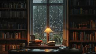 Study With Me In A Rainy Library Carrel Virtual Focus Space Cozy Lofi