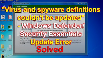 Fix "Virus and spyware definitions couldn