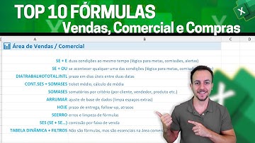 Top 10 Fórmulas no Excel para Área: Vendas, Comercial, Compras | Grátis Planilha 👍
