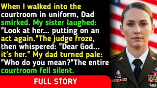 When I walked into the courtroom in uniform, Dad smirked. My sister laughed: Look at her... 