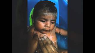 Baby Anthony first bath very relax