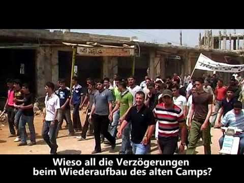 Nahr al-Bared Camp: Protest gegen die Wohnbaracken - YouTube