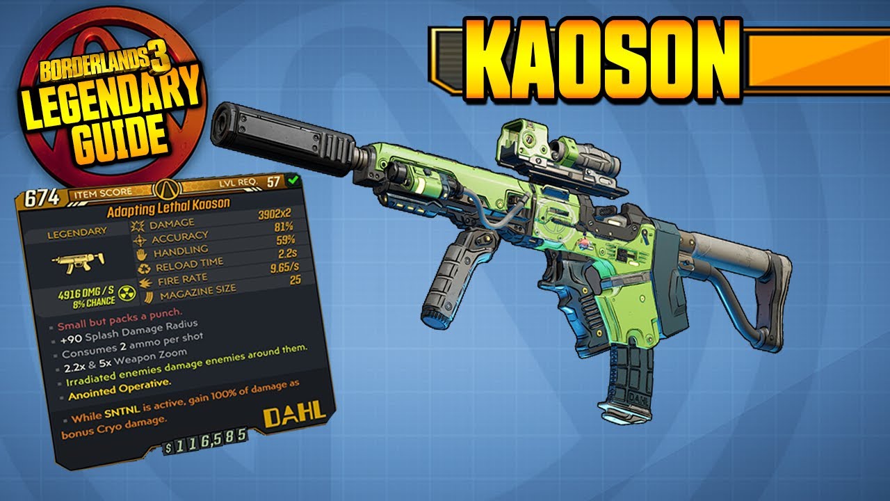 KAOSON - Legendary Weapons Guide!!! | Mayhem 2.0 [Borderlands 3