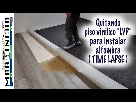 Instalacion de Alfombra ( quitando el piso vinilico que habia instalado )