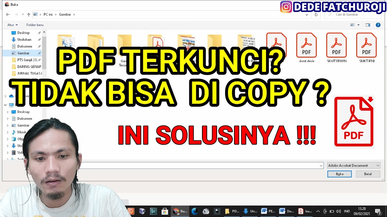 Mengatasi pdf yang tidak bisa di copy paste youtube