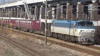 【4K】JR山陽本線　EF66-106号機牽引　5074レ貨物列車