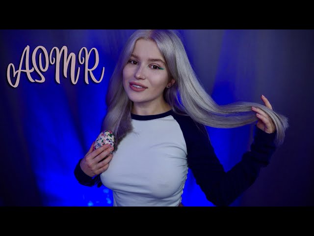 ASMR relaxing hair brushing to help you fall asleep 😴 Scalp massage, scratching, hair on mic 