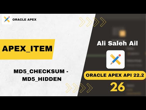 APEX_ITEM  : MD5_CHECKSUM - MD5_HIDDEN