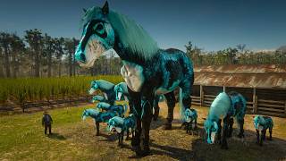 Red Dead Redemption 2 Arthur Morgan Tames Giant Hercules Horses In Saint Denis Ranch