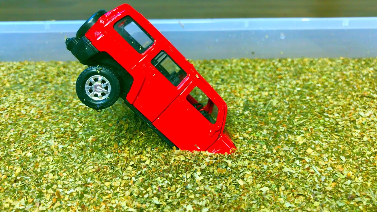 Various Cars Model falling Into The Water