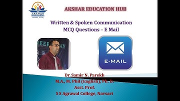 E Mail Writing MCQ || VNSGU SYLLABUS || VNSGU FY ENGLISH || VNSGU SEM 1 ENGLISH