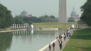Trump touts Lincoln Memorial Reflecting Pool cleanup, adds 'American flag blue' topping