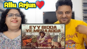 Eyy Bidda Ye Mera Adda song promo Reaction | Pushpa songs | Allu Arjun,Rashmika | Sukumar | #pushpa