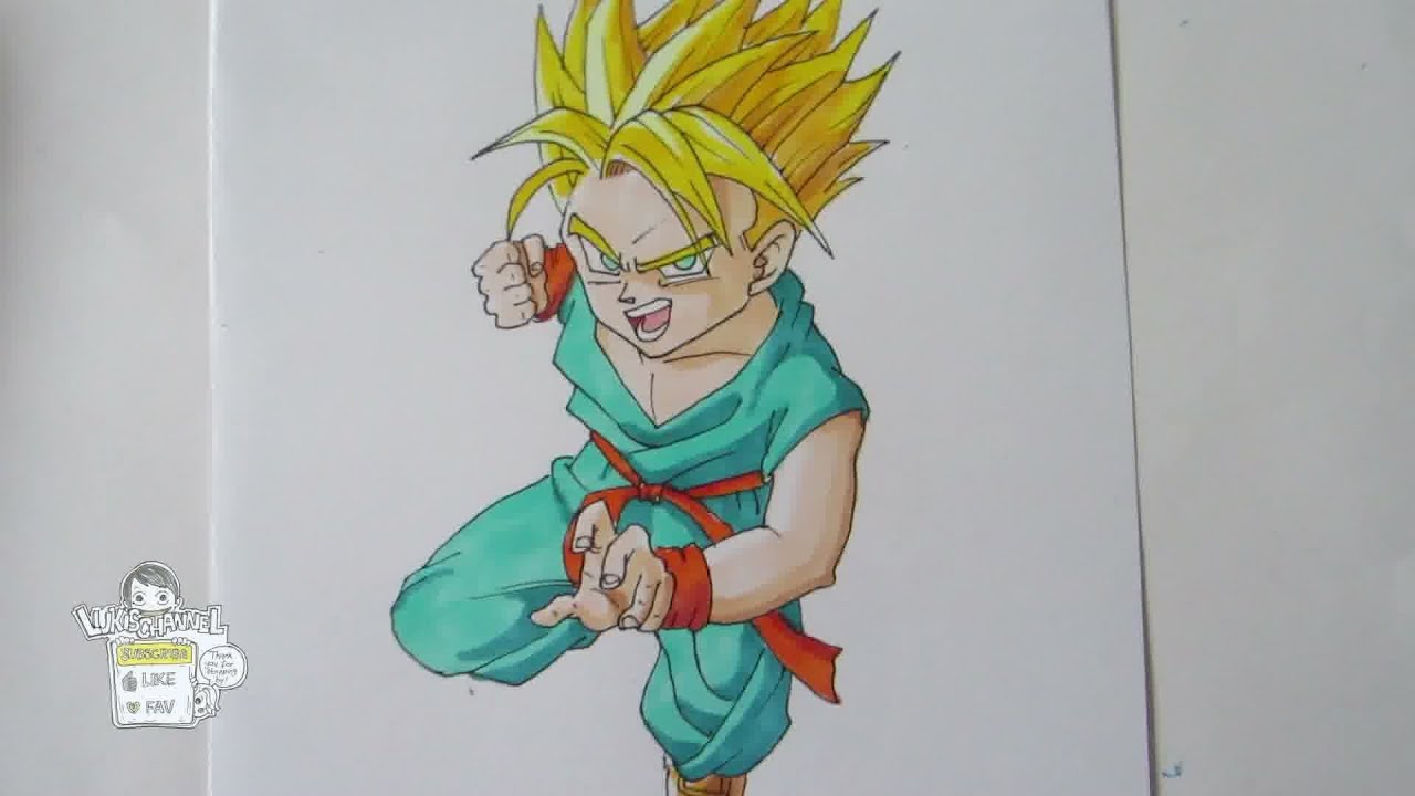 How To Draw Kid Trunks Super Saiyan Ssj トランクス Youtube