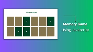 Simple Memory Game | HTML, CSS, Javascript