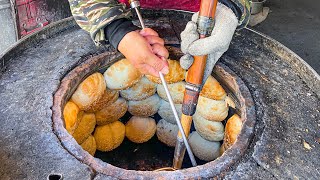 Taiwan Street Food  Grilled Pepper Bun / 古早味炭烤燒餅製作